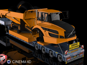 4 axles doll trailer with volvo dumper v1 3D मॉडल
