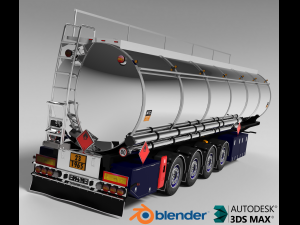 fuel chromed tanker trailer 3D 模型