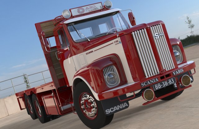 3D Scania Vabis 110 Model 3D मॉडल .c4d .max .obj .3ds .fbx .stl .blend