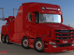 3D Scania S730T Omars Recovery Truck Model 3D 모델