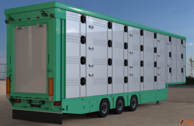 3D Pezzaioli Animal Trailer 3D Model .c4d .max .obj .3ds .fbx .stl .blend 