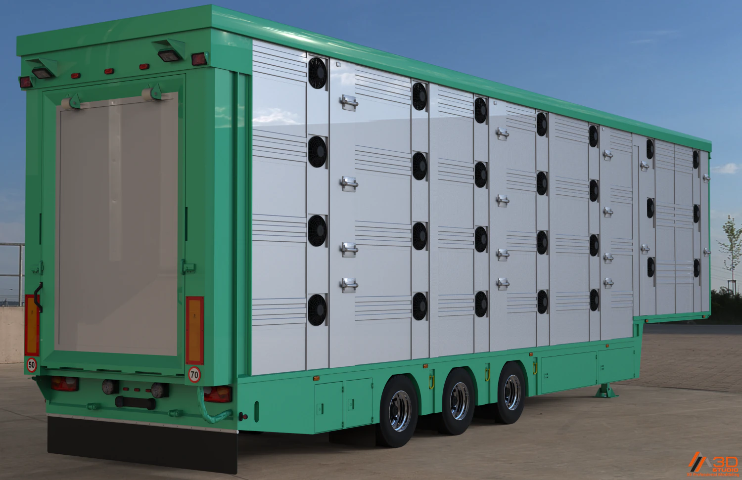 3D Pezzaioli Animal Trailer 3D Model .c4d .max .obj .3ds .fbx .stl .blend 