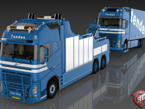 3D Volvo Recovery Broken Down Truck As Load Tenden Skin Pack 3D Модель