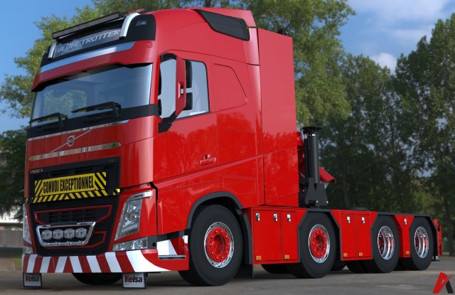 3D Volvo FH 8x4 3D Model .c4d .max .obj .3ds .fbx .stl .blend 