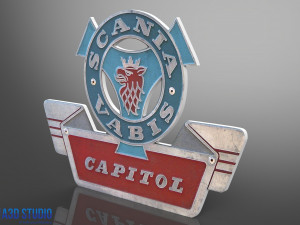 3D Scania Vabis Capitol Badge Model 3D मॉडल