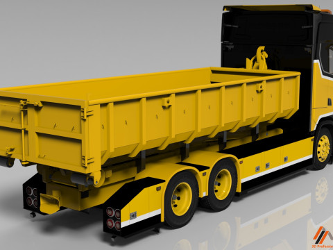 3D Scania S730 Tandem HKL Container With Trailer Model 3D