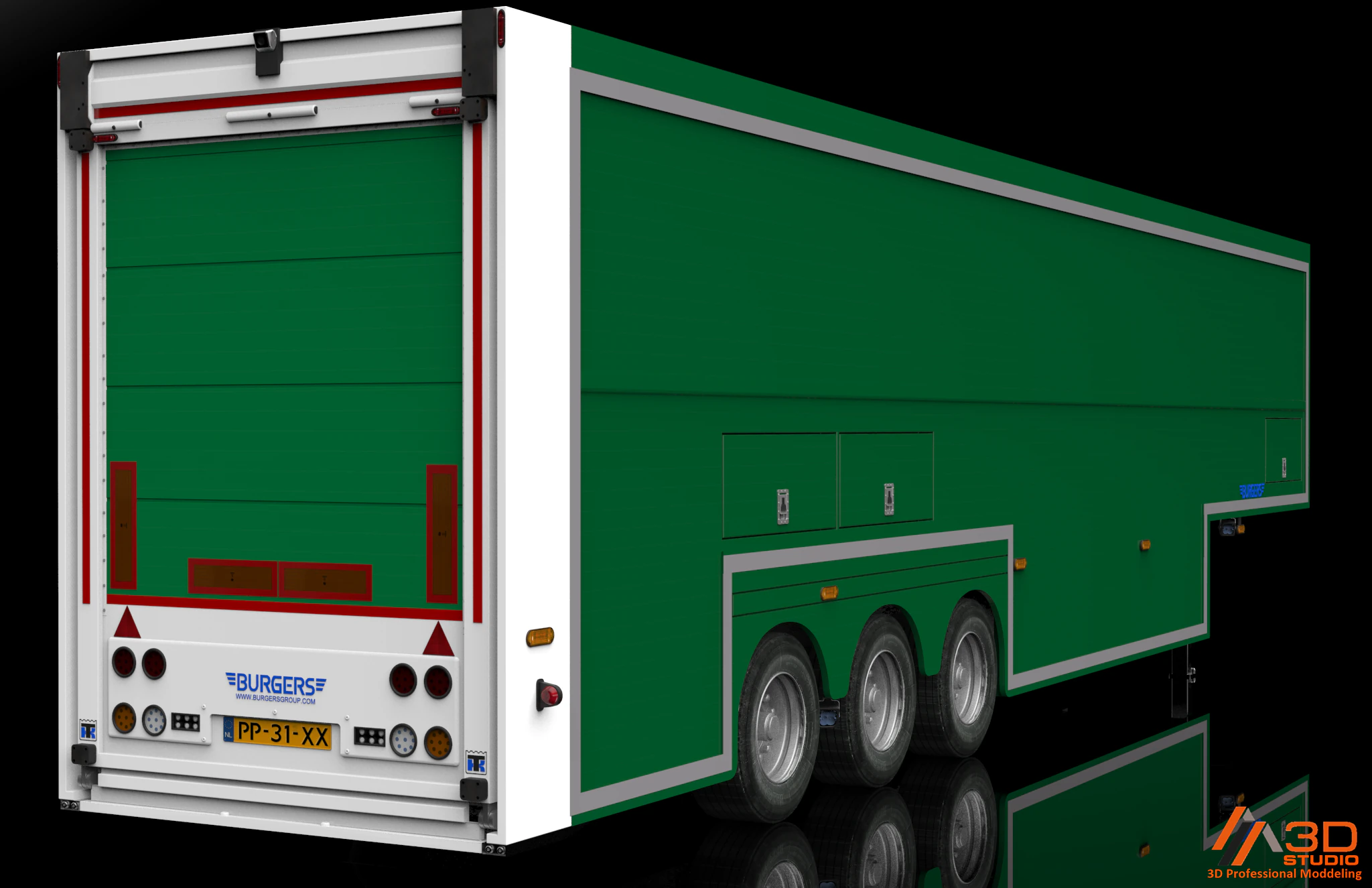 3D Burger Trailer Model 3D Model .c4d .max .obj .3ds .fbx .stl .blend 