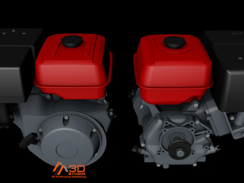 3D Petrol Engine 1 Cylinder 3D Model