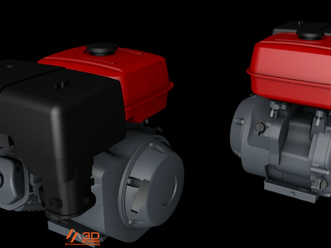 3D Petrol Engine 1 Cylinder 3D Model