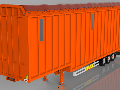 3D SDC Box Van Trailer Modelo 3D