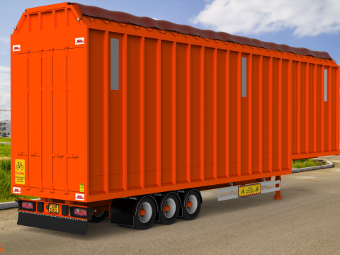 3D SDC Box Van Trailer Modelo 3D