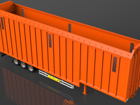 3D SDC Box Van Trailer Modelo 3D