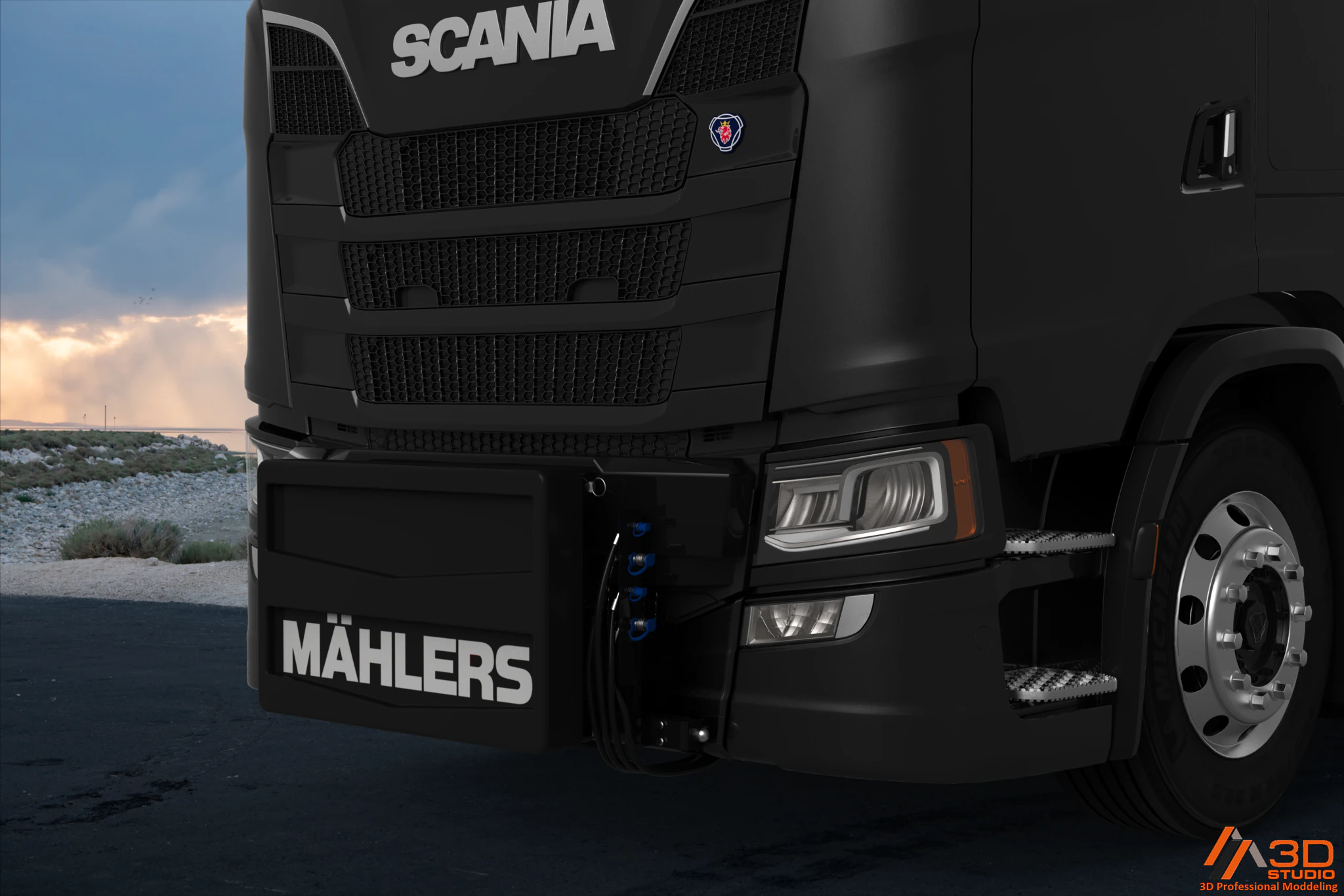 3D Mahlers Front Unit Shield V2 3D Model .c4d .max .obj .3ds .fbx .stl .blend 