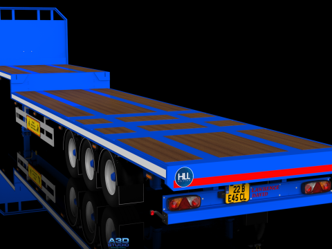3D Lawrence David Flatbed Semi-Trailer Model 3Dモデル