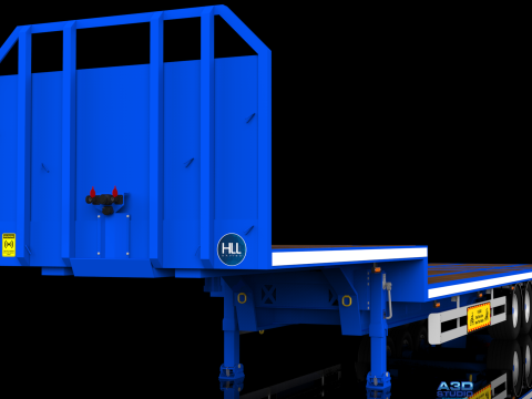 3D Lawrence David Flatbed Semi-Trailer Model 3D Model