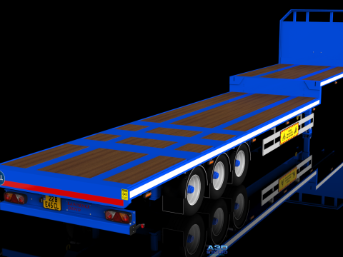 3D Lawrence David Flatbed Semi-Trailer Model 3D Model
