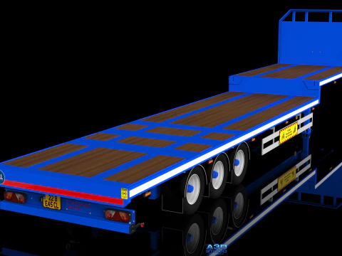 3D Lawrence David Flatbed Semi-Trailer Model 3D Model