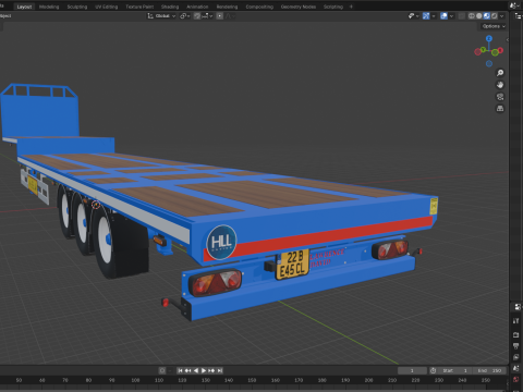 3D Lawrence David Flatbed Semi-Trailer Model 3D Model