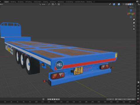 3D Lawrence David Flatbed Semi-Trailer Model 3D Model