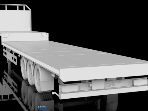 3D Lawrence David Flatbed Semi-Trailer Model 3D Model