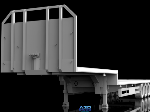 3D Lawrence David Flatbed Semi-Trailer Model 3D Model