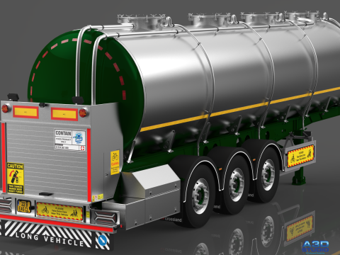 3D Crossland Milk Tanker Trailer Model 3D मॉडल