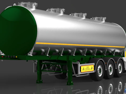 3D Crossland Milk Tanker Trailer Model 3D Model