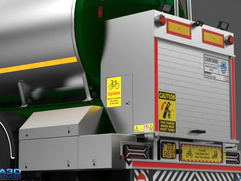 3D Crossland Milk Tanker Trailer Model 3D Model