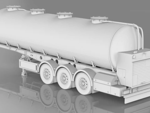 3D Crossland Milk Tanker Trailer Model 3D Model