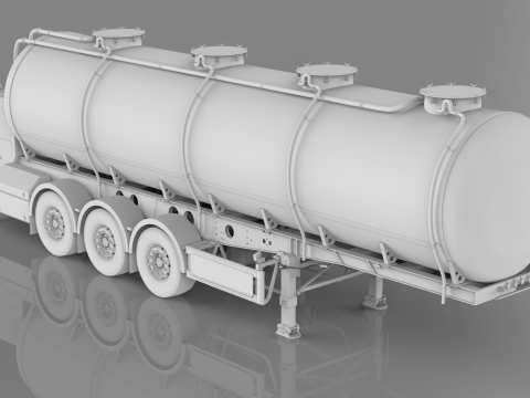 3D Crossland Milk Tanker Trailer Model 3D 모델
