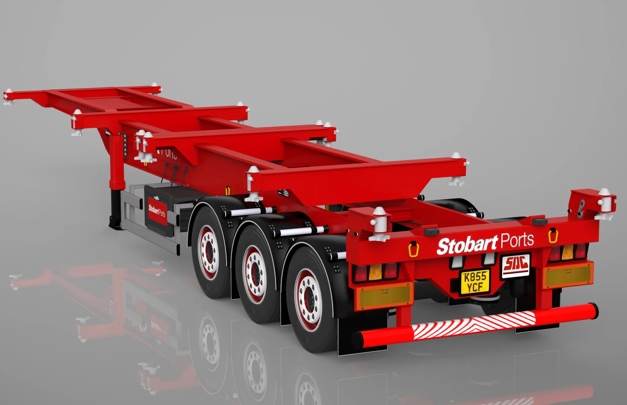3D SDC Container Ports Trailer 3D Model .c4d .max .obj .3ds .fbx .stl .blend 