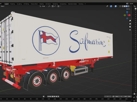 3D SDC Container Ports Trailer 3D Model