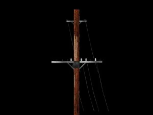 low poly electric pole for gamemaking 3D Model