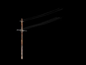 low poly electric pole for gamemaking 3D Model