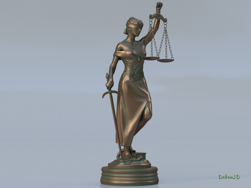 Statue justice themis 3D Model .c4d .max .obj .3ds .fbx .stl .blend 