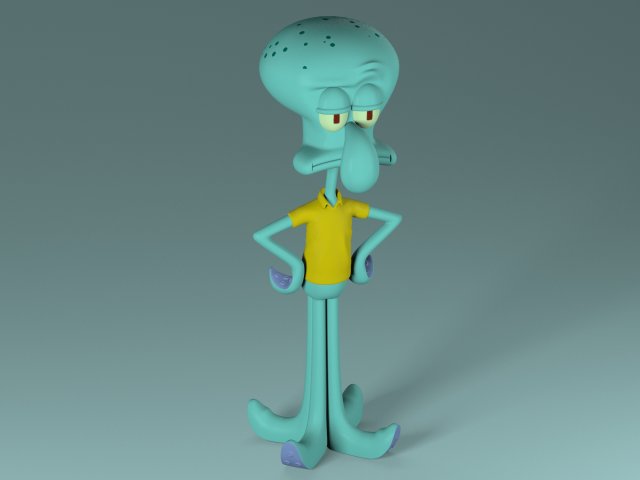 squidward - lula molusco 3D 模型 .c4d .max .obj .3ds .fbx .stl .blend 