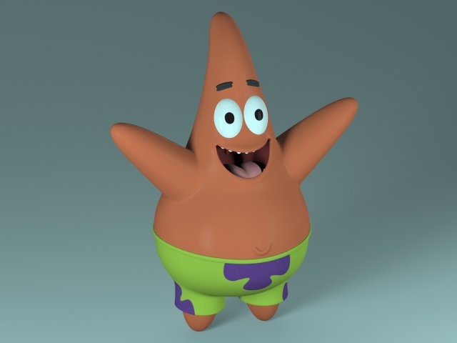 patrick star 3Dモデル .c4d .max .obj .3ds .fbx .stl .blend 