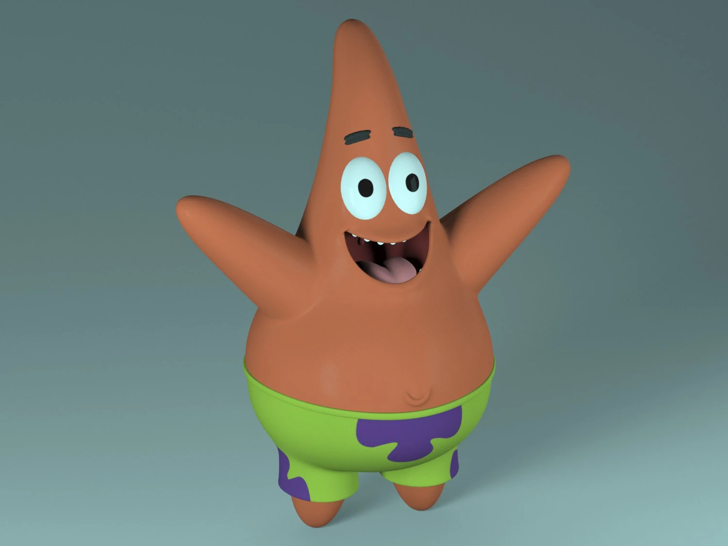 patrick star 3D Model .c4d .max .obj .3ds .fbx .stl .blend 