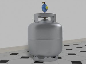 gas bottle with regulator 3Dモデル