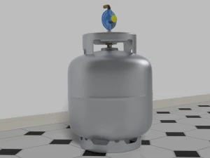 gas bottle with regulator 3D Model