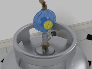 gas bottle with regulator 3D Model