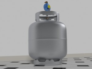 gas bottle with regulator 3Dモデル