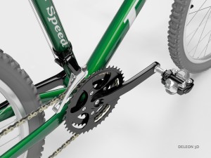 green mountain bike 3D-Modell