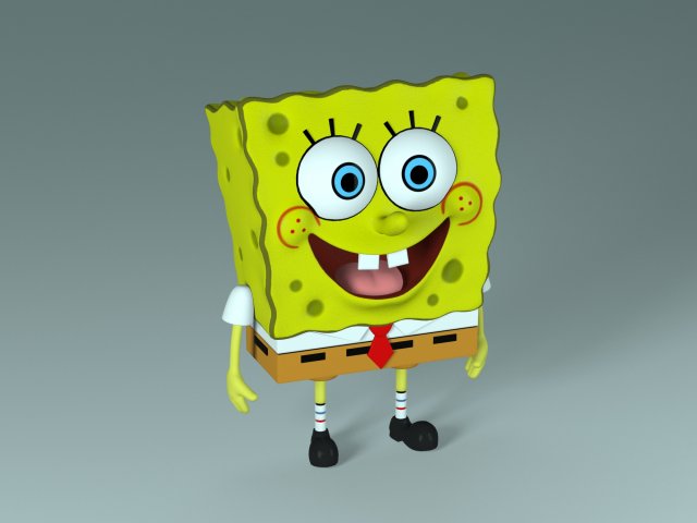 spongebob Modelo 3D .c4d .max .obj .3ds .fbx .stl .blend 