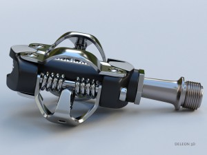 clipless shimano spd pedals Modelo 3D