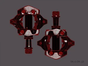 clipless shimano spd pedals 3D Model
