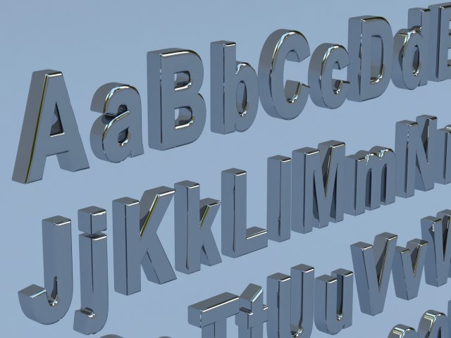 alphanumerics characters in arial format Modelo 3D .c4d .max .obj .3ds .fbx .stl .blend 