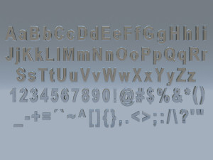 alphanumerics characters in arial format Modelo 3D