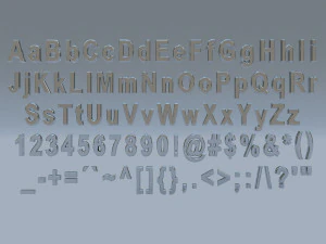 alphanumerics characters in arial format 3D Model