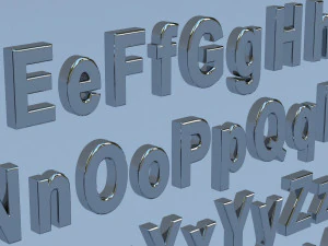 alphanumerics characters in arial format 3D Model